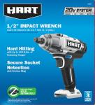 HART 20-Volt 1/2-inch Battery-Powered Impact Wrench (Battery Not Included)