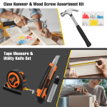 Cshidworld 171 Piece Household Tool Kit/Mechanics Tool Set, Socket Wrench Auto Repair Tool Combination Package 1/4" Ratchet Wrench, Hand Mechanics Tools Kit Socket Set with Plastic Toolbox