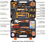 105 Piece General Household Tool Set in Toolbox Storage Case with Essential Hand Tools for Everyday Home Repairs, DIY and Crafts