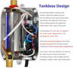 Tankless Water Heater Electric, Instant Hot Water Heater Under Sink, 3000W 110V On Demand Mini Water Heater for RV Kitchen Bathroom, White