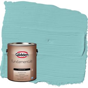Glidden Fundamentals Aqua Fiesta / Blue Flat Exterior Paint, 1 Gallon