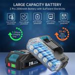 GPED Cordless Reciprocating Saw, 0-3000 SPM, 2 x 2000mAh Batteries Powered, Tool Free Blade Change, LED Light, 4 Saw Blades Kit for Wood/Metal/PVC Cutting, Blue