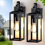 16'' Large Outdoor Wall Lights 2 Packs, Black Exterior Lighting Fixtures, Waterproof Outside Lights for House, Modern Outdoor Sconce Porch Light, Farmhouse Wall Lanterns for Front Door, Patio, Garage