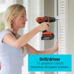 BLACK+DECKER 20V Cordless Tool Set, 1.5 Ah, 4 Piece, Battery and Charger Included (BD4KITCDCMSL)