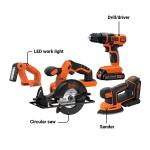 BLACK+DECKER 20V Cordless Tool Set, 1.5 Ah, 4 Piece, Battery and Charger Included (BD4KITCDCMSL)