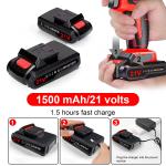 21V Cordless Drill Set,Electric Power Drill 34Pcs with 3/8 Inch Keyless Chuck, 25+3 Clutch Compact Driver Drill with Work Light, Max torque 45Nm, 2-Variable Speed & Battery and Fast Charger