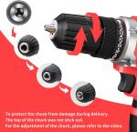 21V Cordless Drill Set,Electric Power Drill 34Pcs with 3/8 Inch Keyless Chuck, 25+3 Clutch Compact Driver Drill with Work Light, Max torque 45Nm, 2-Variable Speed & Battery and Fast Charger