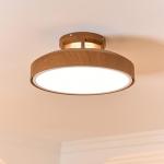 Monikessy Bladeless Ceiling Fans with Lights and Remote, 18.9" Farmhouse Embedded Ceiling Fan Light, Flush Mount Dimmable LED Chanelier Fan for Bedroom,Walnut Color