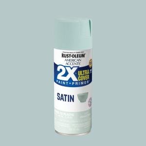 Cloud Blue, Rust-Oleum American Accents 2X Ultra Cover Satin Spray Paint-398627, 12 oz