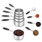 Lumikrypt 8Pcs Stainless Steel Measuring Cups Set, Nesting Measuring Cups with Easy to Read, Perfect for Dry and Liquid Ingredients, Kitchen Accessories, Dishwasher Safe