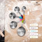 Elitra Home Complete Measuring Set, 13-Pack Stainless Steel Cups, Spoons, Plastic Measuring Pitchers with Spout - Engraved Measurements, Non-Slip Handles - Cooking & Baking Essentials