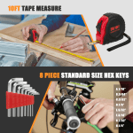 Cshidworld 39 Piece Tool Sets All Purpose Household Tool Kit, Home Tool Set Case with Toolbox Great for Girls Ladies and Women, Household Hand Kit for Home Garage Office College Dormitory, Red