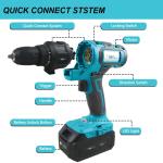 NEWONE Cordless Power Tool Combo Kit 18V 5 Attachments Work Light, Circular Saw, Palm Sander, Drill, Impact Driver 2 Batteries and Fast Charger Cordless Power Tool Set ﻿