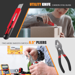 Cshidworld 39 Piece Tool Sets All Purpose Household Tool Kit, Home Tool Set Case with Toolbox Great for Girls Ladies and Women, Household Hand Kit for Home Garage Office College Dormitory, Red