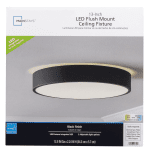 Mainstays 13" Flush Mount Light Integrated LED 3CCT Black Trim Finish