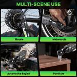 3/8" Cordless Electric Ratchet Wrenches Set, UMTIMATY 21V Power Ratchet Tool Kit with 2 x 2.0Ah Battery, 67FT-LBS 400 RPM Ratchet Wrench with 7 Sockets, Adapter, Extension Bar