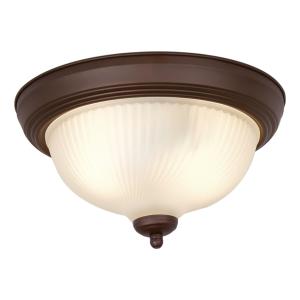 Mainstays 11" Classic Indoor Flush Mount Ceiling Light, Bronze Finish Glass Shade, Bulb Not Included