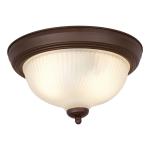 Mainstays 11" Classic Indoor Flush Mount Ceiling Light, Bronze Finish Glass Shade, Bulb Not Included