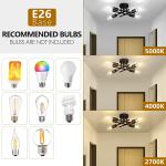4-Light Semi Flush Mount Light Fixtures Farmhouse Black Light Fixtures Ceiling Mount Close to Ceiling Lighting Chandelier for Kitchen