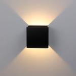 Aipsun Square Matte 10W LED COB Modern Up and Down Wall Light Lamp for Indoor Mount Sconce Pathway Staircase Bedroom Corridor Reading Living Room Balcony Home Lighting Fixture Decor（Black,Warm White）