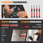 Cshidworld 39 Piece Tool Sets All Purpose Household Tool Kit, Home Tool Set Case with Toolbox Great for Girls Ladies and Women, Household Hand Kit for Home Garage Office College Dormitory, Red