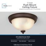 Mainstays 11" Classic Indoor Flush Mount Ceiling Light, Bronze Finish Glass Shade, Bulb Not Included