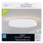 Mainstays 11in 1100lm White Slim Integrated LED Flush Mount Lights 3 Selectable CCT