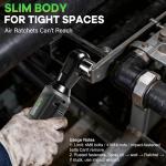 3/8" Cordless Electric Ratchet Wrenches Set, UMTIMATY 21V Power Ratchet Tool Kit with 2 x 2.0Ah Battery, 67FT-LBS 400 RPM Ratchet Wrench with 7 Sockets, Adapter, Extension Bar