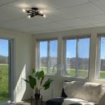 4-Light Semi Flush Mount Light Fixtures Farmhouse Black Light Fixtures Ceiling Mount Close to Ceiling Lighting Chandelier for Kitchen