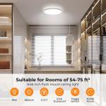 BLNAN 9'' LED Flush Mount Ceiling Light Fixture,18W 1800LM 3000K/4000K/5000K Ultra Thin Round White Lamp for Kitchen Porch Bedroom Hallway Stairwell Basement, Non-dimmable,2PCS ﻿