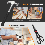 Cshidworld 39 Piece Tool Sets All Purpose Household Tool Kit, Home Tool Set Case with Toolbox Great for Girls Ladies and Women, Household Hand Kit for Home Garage Office College Dormitory, Red