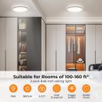 BLNAN 9'' LED Flush Mount Ceiling Light Fixture,18W 1800LM 3000K/4000K/5000K Ultra Thin Round White Lamp for Kitchen Porch Bedroom Hallway Stairwell Basement, Non-dimmable,2PCS ﻿