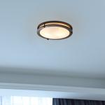 Better Homes & Gardens BHS336179061230 12" 1 ORB Living Room Flush Mount Lights with Integrated Glass Bronze