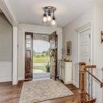 Kalium 3-Lights Semi Flush Mount Ceiling Light Fixture, Matte Black Light Fixtures, Ceiling Light for Kitchen, Foyer, Entryway, Farmhouse, Home Decor, Clear Glass Shade.