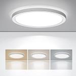 BLNAN 9'' LED Flush Mount Ceiling Light Fixture,18W 1800LM 3000K/4000K/5000K Ultra Thin Round White Lamp for Kitchen Porch Bedroom Hallway Stairwell Basement, Non-dimmable,2PCS ﻿