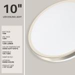 DYMOND 10" LED Ceiling Light Flush Mount Dimmable Brushed Nickel Thin Ring 3000K Warm White