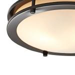 Better Homes & Gardens BHS336179061230 12" 1 ORB Living Room Flush Mount Lights with Integrated Glass Bronze
