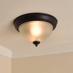 Mainstays 11" Classic Indoor Flush Mount Ceiling Light, Bronze Finish Glass Shade, Bulb Not Included