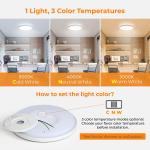BLNAN 9'' LED Flush Mount Ceiling Light Fixture,18W 1800LM 3000K/4000K/5000K Ultra Thin Round White Lamp for Kitchen Porch Bedroom Hallway Stairwell Basement, Non-dimmable,2PCS ﻿