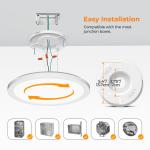 BLNAN 9'' LED Flush Mount Ceiling Light Fixture,18W 1800LM 3000K/4000K/5000K Ultra Thin Round White Lamp for Kitchen Porch Bedroom Hallway Stairwell Basement, Non-dimmable,2PCS ﻿