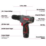 Hyper Tough 12V Max Cordless 3/8-inch Drill Driver 50-Piece Project Kit with 1.5Ah Lithium-Ion Battery, Charger, and Storage Bag