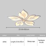 Garwarm Modern White Ceiling Light, Dimmable LED Flush Mount Light, Remote Control Lamp for Living Room Dining Bedroom Kitchen