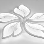 Garwarm Modern White Ceiling Light, Dimmable LED Flush Mount Light, Remote Control Lamp for Living Room Dining Bedroom Kitchen