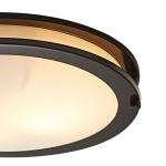 Better Homes & Gardens BHS336179061230 12" 1 ORB Living Room Flush Mount Lights with Integrated Glass Bronze