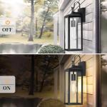 16'' Large Outdoor Wall Lights 2 Packs, Black Exterior Lighting Fixtures, Waterproof Outside Lights for House, Modern Outdoor Sconce Porch Light, Farmhouse Wall Lanterns for Front Door, Patio, Garage
