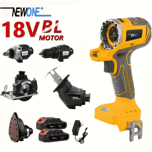 NEWONE Cordless Power Tool Combo Kit 18V 5-Tool Set Impact Wrench, Drill, Circular Saw, Palm Sander, Reciprocating Saw Include Batteries and Charger Cordless Power Tool Set