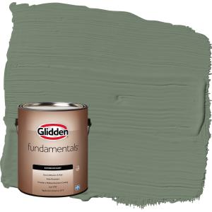 Glidden Fundamentals Lottery Winnings / Green Flat Exterior Paint, 1 Gallon
