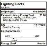 Better Homes & Gardens Five Globe Flush Mount Ceiling Light Matte Black Finish，T6×5 40W Soft White, Candelabra Base, Dimmable, 1 Pack