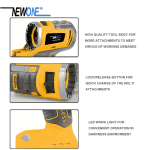 NEWONE Cordless Power Tool Combo Kit 18V 5-Tool Set Impact Wrench, Drill, Circular Saw, Palm Sander, Reciprocating Saw Include Batteries and Charger Cordless Power Tool Set