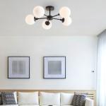 Better Homes & Gardens Five Globe Flush Mount Ceiling Light Matte Black Finish，T6×5 40W Soft White, Candelabra Base, Dimmable, 1 Pack